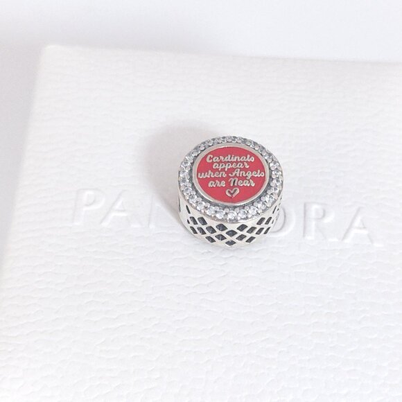 Pandora Sterling Silver Cardinals Holiday Charm Bead S925 Silver with box - Picture 2 of 7